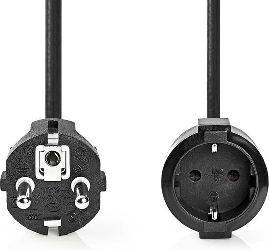 Nedis electriciteitssnoer Zwart m Netstekker type E CEE7/4 Zwart — EAN 5412810281602