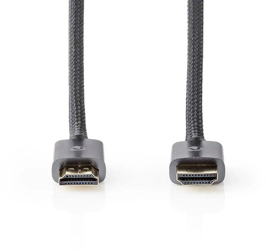 Nedis High Speed ​​HDMI-Kabel met Ethernet - HDMI Connector - HDMI Connector - 4K@60Hz - ARC - 18 Gbps - 2.00 m - Rond - Katoen - Gun Metal Grijs - Cover Window Box - afbeelding 4
