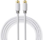 Nedis Satelliet- en Antennekabel - F-Male - F-Male - Verguld - 75 Ohm - Enkelvoudig Afgeschermd - 2.00 m - Rond - PVC - Wit - Doos - afbeelding 5