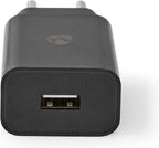 Nedis Oplader - 12 W - 1x 2.4 A - Outputs: 1 - USB-A - Geen Kabel Inbegrepen - Single Voltage Output - Zwart - afbeelding 6
