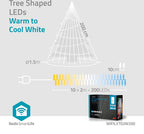 Nedis SmartLife-kerstverlichting - Boom - Wi-Fi - Warm tot Koel Wit - 200 LED's - 20.0 m - 10 x 2 m - Android / IOS - afbeelding 6