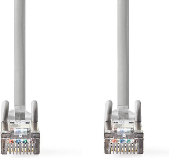 Nedis CAT6a netwerkkabel - SF/UTP - RJ45 Male - RJ45 Male - 10.0 m - Rond - PVC - Grijs - Label - afbeelding 1