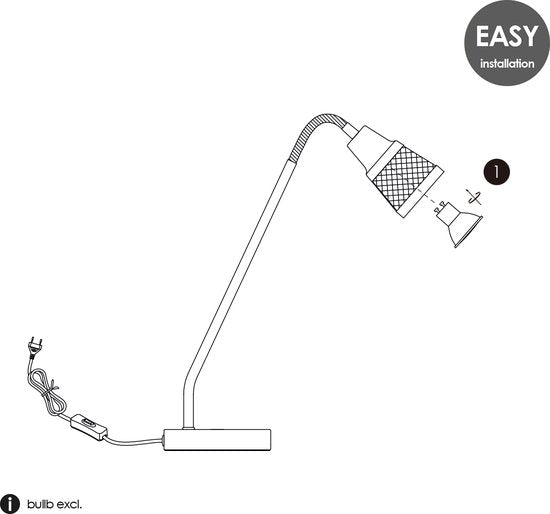 Light depot - Tafellamp Solo - staal - Industrieel - GU10 fitting - afbeelding 6