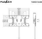 Nedis Kantelbare TV-Muurbeugel - 32-65 " - Maximaal schermgewicht: 30 kg - Kantelbaar: 5 ° - Minimale muurafstand: 53 mm - Staal - Zwart - afbeelding 2