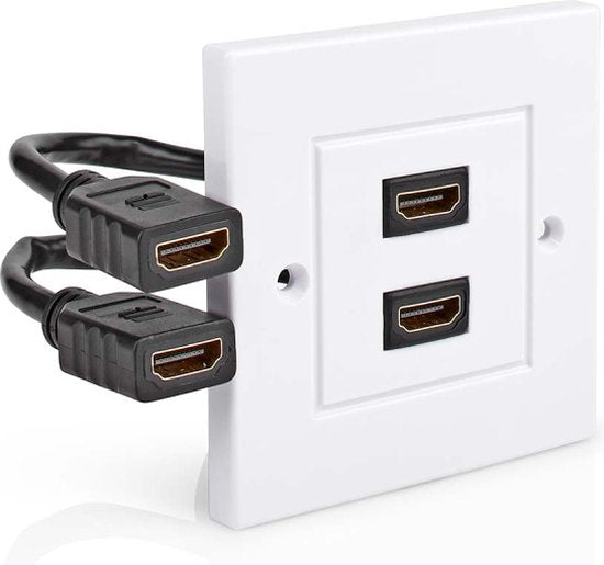Nedis HDMI Wandcontactdoos - 2x HDMI Female - 4K@60Hz - HDMI Output - Zwart - 18 Gbps - Verguld - Envelop - afbeelding 6