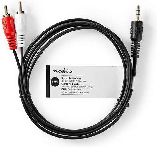 Nedis Stereo-Audiokabel - 3,5 Male - 2x RCA Male - Vernikkeld - m - Rond - Zwart - Label - afbeelding 32