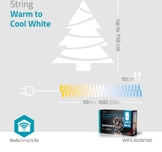 Nedis SmartLife Decoratieve LED - Koord - Wi-Fi - Warm tot Koel Wit - LED's - m - Android™ / IOS - afbeelding 20
