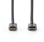 Nedis High Speed ​​HDMI-Kabel met Ethernet - HDMI Connector - HDMI Connector - 4K@60Hz - ARC - 18 Gbps - 1.00 m - Rond - Katoen - Gun Metal Grijs - Cover Window Box - afbeelding 19
