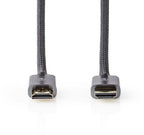 Nedis High Speed ​​HDMI-Kabel met Ethernet - HDMI Connector - HDMI Connector - 4K@60Hz - ARC - 18 Gbps - 2.00 m - Rond - Katoen - Gun Metal Grijs - Cover Window Box - afbeelding 19