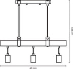 Home Sweet Home - Landelijke Hanglamp Denton - geschikt voor E27 LED lichtbron - 3 lichts hanglamp gemaakt van Hout - 60/14/128cm - Pendellamp geschikt voor woonkamer, slaapkamer en keuken - afbeelding 6