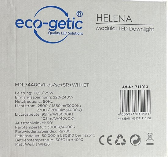 Downlighter LED Eco-Getic Helena 19,5 w / 25 w 3000 K / 4000 K 1860 / 2500 lumen doorsnede zaaggat 20 cm - afbeelding 13