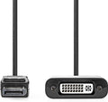 Nedis DisplayPort-Adapter - DisplayPort Male - DVI-D 24+1-Pins Female - 1080p - Vernikkeld - Recht - 0.20 m - Rond - PVC - ABS - Zwart - Envelop - afbeelding 1