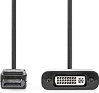 Nedis DisplayPort-Adapter - DisplayPort Male - DVI-D 24+1-Pins Female - 1080p - Vernikkeld - Recht - 0.20 m - Rond - PVC - ABS - Zwart - Envelop - afbeelding 1