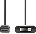Nedis DisplayPort-Adapter - DisplayPort Male - DVI-D 24+1-Pins Female - 1080p@60Hz - Vernikkeld - Recht - 0.20 m - Rond - PVC - ABS - Zwart - Doos - afbeelding 1