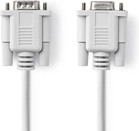 Seriële Kabel - D-SUB 9-Pins Male - D-SUB 9-Pins Female - Vernikkeld - 2.00 m - Rond - PVC - Ivoor - Envelop - afbeelding 3