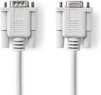 Seriële Kabel - D-SUB 9-Pins Male - D-SUB 9-Pins Female - Vernikkeld - 2.00 m - Rond - PVC - Ivoor - Envelop - afbeelding 3