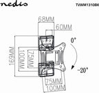 Nedis Draai- en Kantelbare TV-Muurbeugel - 13 - 27 " - Maximaal schermgewicht: 15 kg - Kantelbaar - Draaibaar - Minimale muurafstand: 60 mm - Maximale muurafstand: 60 mm - 1 Draaipunt(en) - ABS / Staal - afbeelding 9