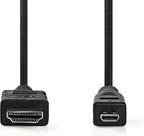 Nedis High Speed ​​HDMI-Kabel met Ethernet - HDMI Connector - HDMI Micro-Connector - 4K@30Hz - 10.2 Gbps - 2.00 m - Rond - PVC - Zwart - Doos - afbeelding 3