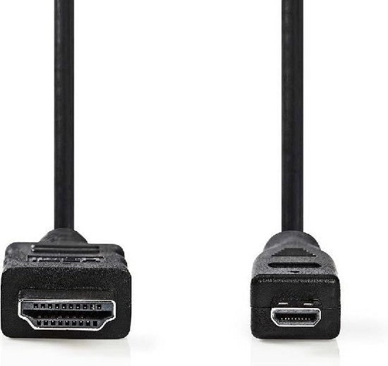 Nedis High Speed ​​HDMI-Kabel met Ethernet - HDMI Connector - HDMI Micro-Connector - 4K@30Hz - 10.2 Gbps - 2.00 m - Rond - PVC - Zwart - Doos - afbeelding 3