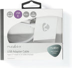 Nedis USB Multi-Port Adapter - 2-in-1 - USB 3.1 Gen1 - USB-C Male - 2x USB-A - 1000 Mbps - 0.20 m - Rond - Verguld - PVC - Wit - Window Box - afbeelding 3