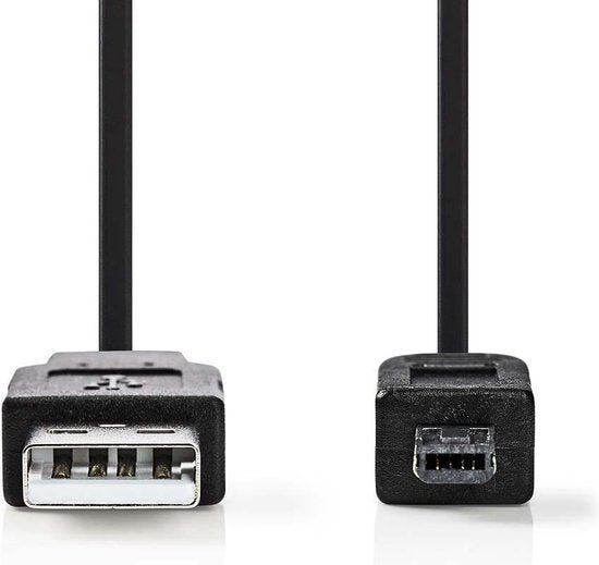 Nedis USB-Kabel - USB 2.0 - USB-A Male - Mini 4-Pin Male - 480 Mbps - Vernikkeld - 2.00 m - Rond - PVC - Zwart - Polybag - afbeelding 5