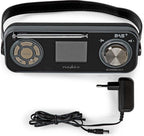 Nedis DAB+ Radio - Tafelmodel - DAB+ / FM - 2.40 " - Kleurenscherm - Batterij Gevoed / Netvoeding - Digitaal - 24 W - Bluetooth - Koptelefoonoutput - Wekkerfunctie - Slaaptimer - IP20 - Handvat - Zwart - afbeelding 4