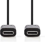 Nedis USB-Kabel - USB 3.2 Gen 1 - USB-C Male - USB-C Male - 60 W - 4K@60Hz - 5 Gbps - Vernikkeld - 1.00 m - Rond - PVC - Zwart - Doos - afbeelding 5