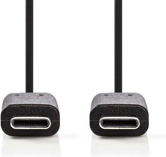 Nedis USB-Kabel - USB 3.2 Gen 1 - USB-C Male - USB-C Male - 60 W - 4K@60Hz - 5 Gbps - Vernikkeld - 1.00 m - Rond - PVC - Zwart - Doos - afbeelding 5