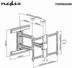 Nedis Draai- en Kantelbare TV beugel - 37 - 80 Inch - Max 50 kg - Muurbeugel - afbeelding 3