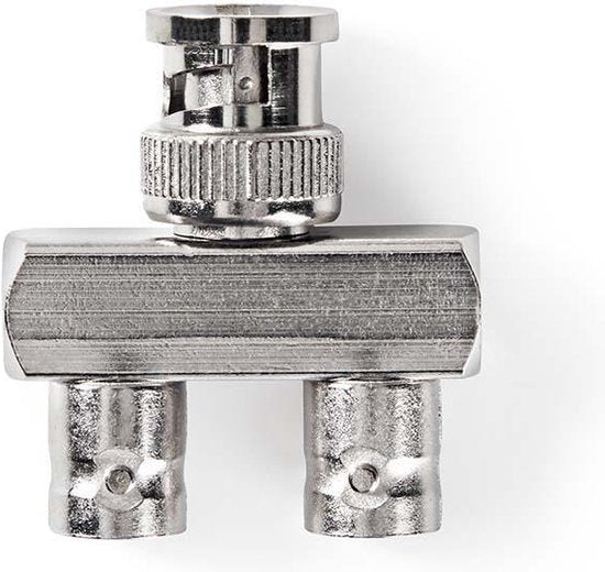 Nedis BNC-Adapter - BNC Male - 2x BNC Female - Vernikkeld - 50 Ohm - Splitter - Metaal - Zilver - 10 Stuks - Polybag - afbeelding 2