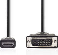 Nedis HDMI Kabel - HDMI Connector - DVI-D 24+1-Pins Male - 1080p - Vernikkeld - 5.00 m - Recht - PVC - Zwart - Envelop - afbeelding 1