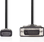 Nedis HDMI Kabel - HDMI Connector - DVI-D 24+1-Pins Male - 1080p - Vernikkeld - 5.00 m - Recht - PVC - Zwart - Envelop - afbeelding 1