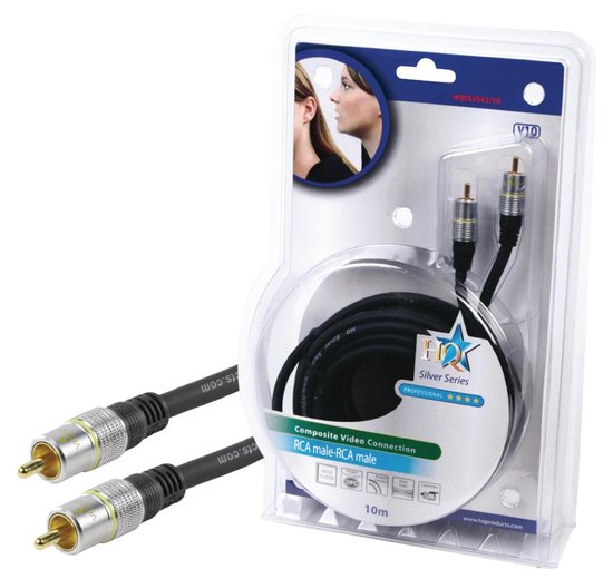HQ Super Silver Tulp composiet video kabel - 10 meter - afbeelding 5