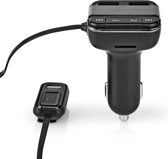 Nedis FM-Audiotransmitter voor Auto - Gefixeerd - Handsfree bellen - 0.8 " - LED-Scherm - Bluetooth - 5.0 V DC / 1.0 A / 5.0 V DC / 2.4 A - Google Assistant / Siri - Grijs / Zwart - afbeelding 5