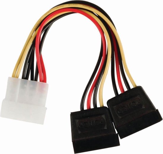 Nedis Interne Voedingskabel - Molex Male - 2x SATA 15-Pins Female - Verguld - 0.15 m - Rond - PVC - Multicolour - Envelop - afbeelding 10