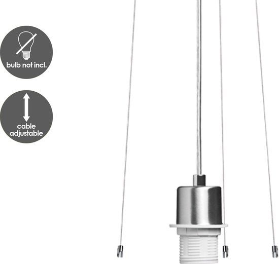 Home Sweet Home - Moderne verlichtingspendel Hover voor lampenkap - Geborsteld staal - 12.5/12.5/100cm - hanglamp gemaakt van Metaal - geschikt - afbeelding 7