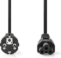 Nedis Stroomkabel - Type F (CEE 7/7) Male - IEC-320-C5 - Recht - Recht - Vernikkeld - 5.00 m - Rond - PVC - Zwart - Label - afbeelding 1