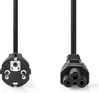 Nedis Stroomkabel - Type F (CEE 7/7) Male - IEC-320-C5 - Recht - Recht - Vernikkeld - 5.00 m - Rond - PVC - Zwart - Label - afbeelding 1