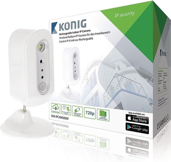 König SAS-IPCAM300W bewakingscamera Doos IP-beveiligingscamera Binnen Bureau/muur - afbeelding 1