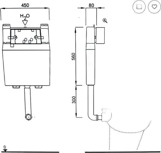 SCWHAB Inbouwstortbak/reservoir 2-9 ltr - afbeelding 2