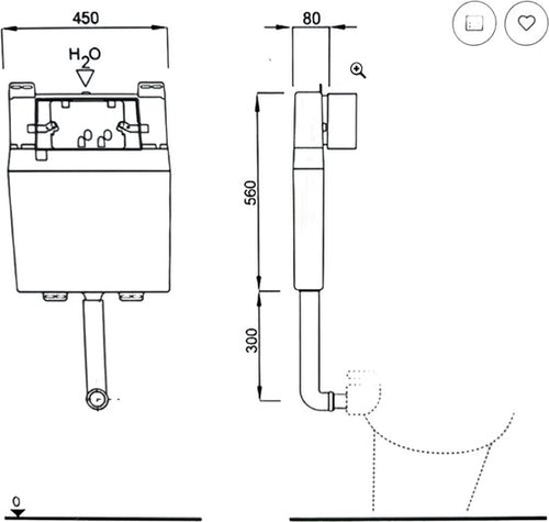 SCWHAB Inbouwstortbak/reservoir 2-9 ltr - afbeelding 2