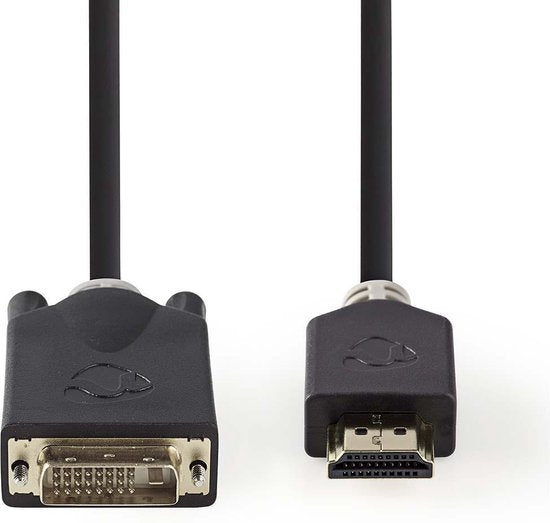 Nedis HDMI Kabel - HDMI Connector - DVI-D 24+1-Pins Male - 1080p - Verguld - 2.00 m - Recht - PVC - Antraciet - Polybag - afbeelding 6