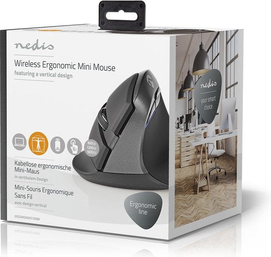Nedis Muis - Draadloos - 800 / 1200 / 1600 dpi - Instelbare DPI - Aantal knoppen: 6 - Programmeerbare knoppen - Rechtshandig - afbeelding 11