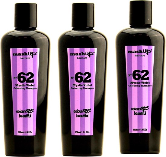 mashUp haircare Colour Me Beautiful N° 62 Mystic Violet Colouring Shampoo 250ml - 3 stuks - afbeelding 1