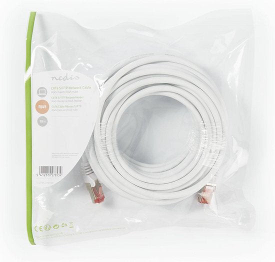 Nedis CAT6 Netwerkkabel - RJ45 Male - RJ45 Male - S/FTP - 10.0 m - Rond - LSZH - Wit - Envelop - afbeelding 3