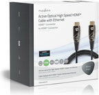 Nedis Actieve Optische High Speed HDMI-Kabel met Ethernet - HDMI Connector - HDMI Connector - 4K@60Hz - 18 Gbps - 30.0 m - Rond - PVC - Zwart - Gift Box - afbeelding 4