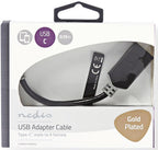 Nedis USB-C Adapter - USB 3.2 Gen 1 - USB-C Male - USB-A Female - 5 Gbps - 0.15 m - Rond - Vernikkeld - PVC - Antraciet - Doos - afbeelding 4