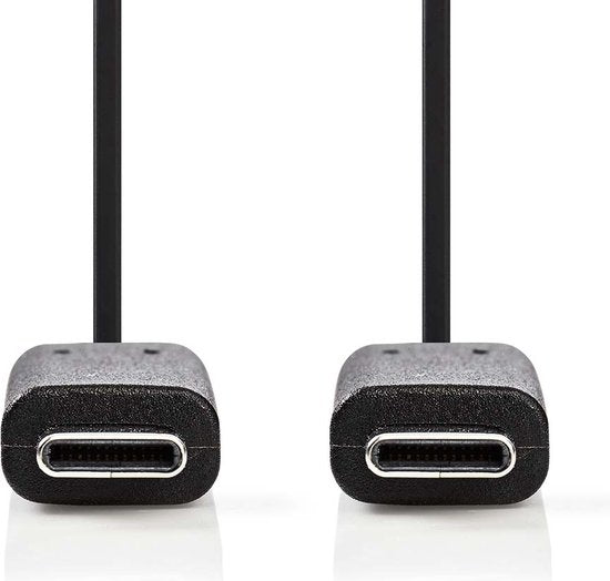 Nedis USB-Kabel - USB 3.2 Gen 1 - USB-C Male - USB-C Male - 60 W - 4K@60Hz - 5 Gbps - Vernikkeld - 1.00 m - Rond - PVC - Zwart - Doos - afbeelding 3