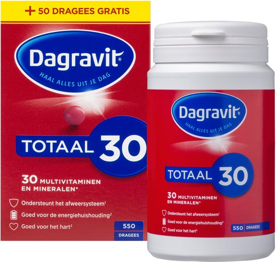 Dagravit Totaal 30 Multivitaminen Voordeelverpakking - Vitamine A, C en het mineraal selenium ondersteunen het afweersysteem - 550 dragees - afbeelding 16