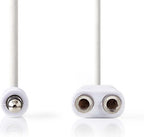Nedis Stereo-Audiokabel - 3,5 mm Male - 2x 3,5 mm Female - Vernikkeld - 0.20 m - Rond - Wit - Envelop - afbeelding 3